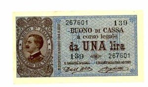 Italy … P-36a … 1 Lire … 1914 … ch*AU*. . - Picture 1 of 2