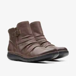 Clarks Ladies Ankle Boots UN LOOP TOP Dark Brown Leather UK 6.5 / EU 40 - Picture 1 of 6