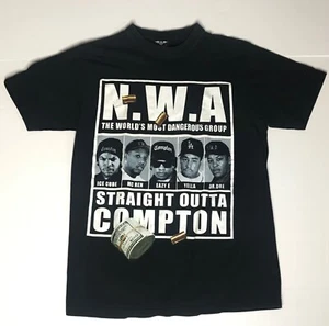 N.W.A. Rappers Vintage T Shirt - Straight Outta Compton - ICE CUBE - LARGE #398 - Picture 1 of 4