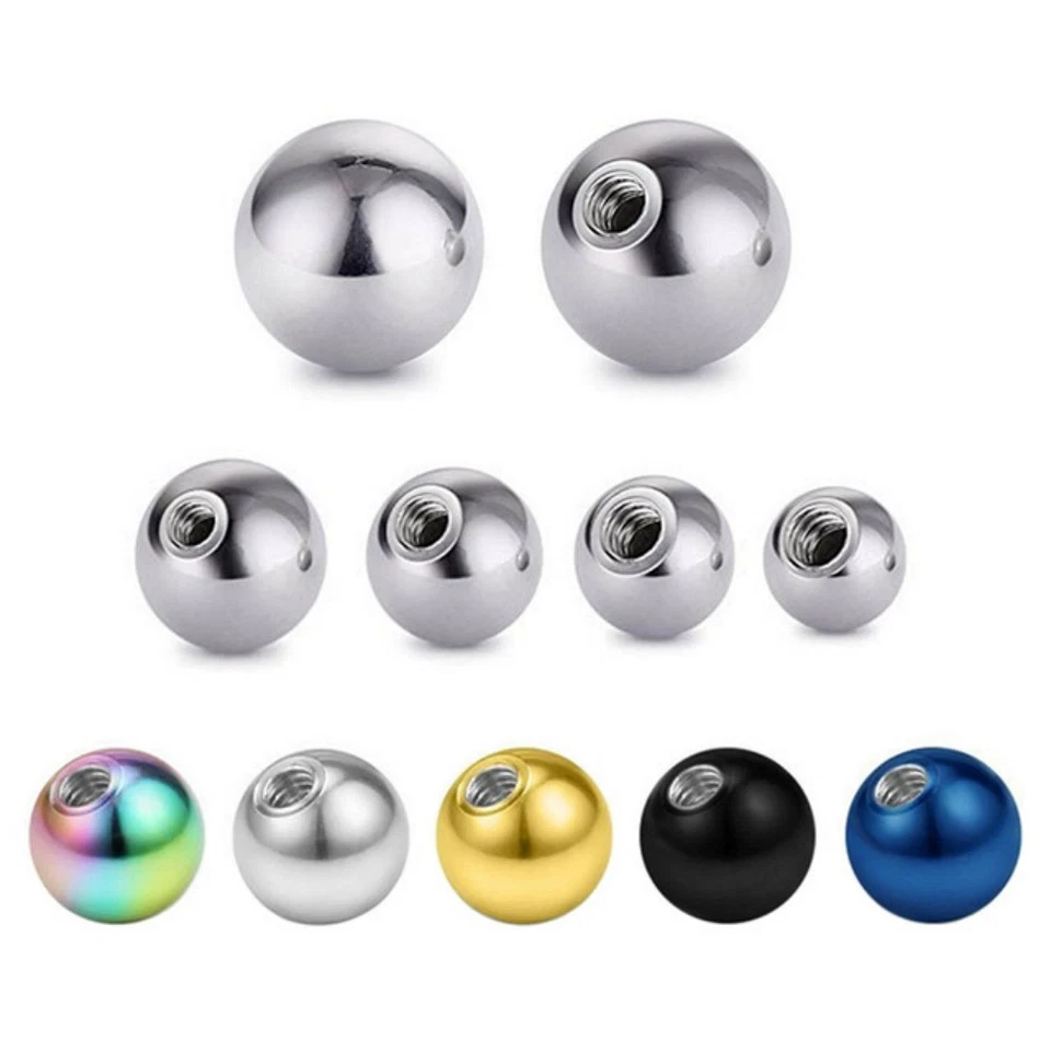 1,2MM 1,6MM ERSATZKUGEL BALL PIERCING ERSATZ KUGEL KUGELN SILBER SCHWARZ GOLD - Bild 1 von 1