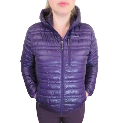 Patagonia Ultralight Down Puffer Quilted Hoody Jacket Mens XS Purple Alpine Coat - Image 1 of 4