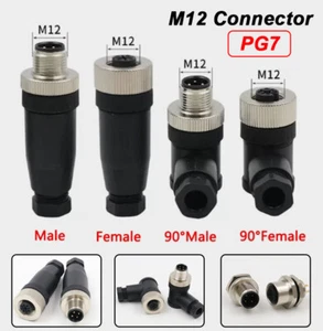 Waterproof M12 Sensor Connector PG7 M12 Aviation Plug Household 4/5/8/12-Cores - Picture 1 of 35