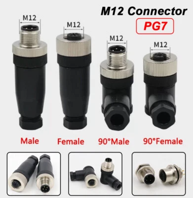 Waterproof M12 Sensor Connector PG7 M12 Aviation Plug Household 4/5/8/12-Cores - Image 1 of 4