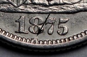 1875 Seated Liberty Dime - Misplaced Date - Picture 1 of 2