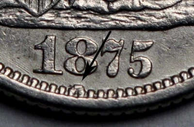 1875 Seated Liberty Dime - Misplaced Date - Image 1 of 2