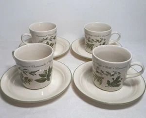 Corelle Coordinates Set Of 4 Thymeless Herbs 8 oz Coffee Cups Mugs & Saucers - Picture 1 of 24