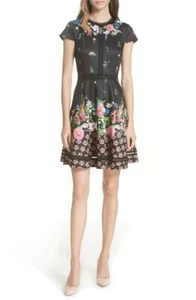 TED BAKER LONDON Daissie Florence Trim Skaterkleid Größe 1 - Bild 1 von 10
