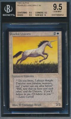 Alpha Pearled Unicorn BGS 9.5 Graded Magic MTG (9854) -magicgraders- - Image 1 of 3