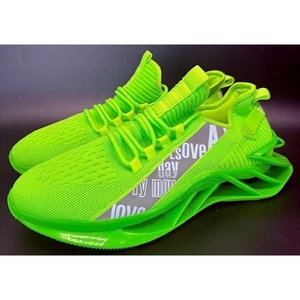 Neon Green Athletic Running Shoes Trendy Blade Sneakers Walking Mens size 11 - Picture 1 of 8