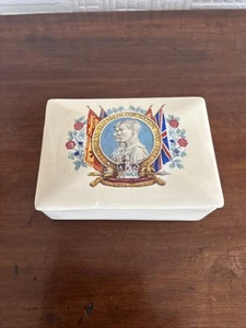 Seltene Royal Doulton 1937 Krönung Zigaretten-/Kartenschachtel - Bild 1 von 8