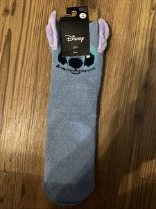 Disney Lilo and Stitch 3D Stitch Ears Sherpa Cozy Socks Size 9-11 New - Picture 1 of 1