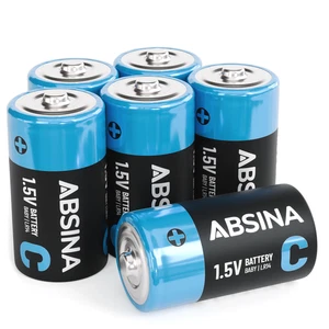 ABSINA 6x Baby C Batterien 1,5V Alkaline - für Taschenlampe, Spielzeug & Kameras - Bild 1 von 7