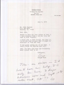 PSA DNA AUTHENTICITY GEORGE H.W. BUSH SIGNIERT 1979 BRIEF 11" x 8" - Bild 1 von 2