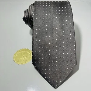 Ralph Lauren Purple Label silber gewebte Seidenkrawatte mit weißen Punkten 62x3.675 extra lang - Bild 1 von 13
