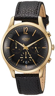 [Henry London] Mostrador preto Westminster aço inoxidável 39MM HL39-CS-0438 - Imagem 1 de 2