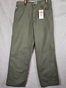 NWT CARHARTT FLAME-RESISTANT GREEN CANVAS MEN'S PANTS LOOSE FIT 36x30 BN0159-FRM - Picture 1 of 13