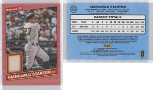 2020 Panini Donruss Retro 1986 Materials Red /99 Giancarlo Stanton #86M-GI