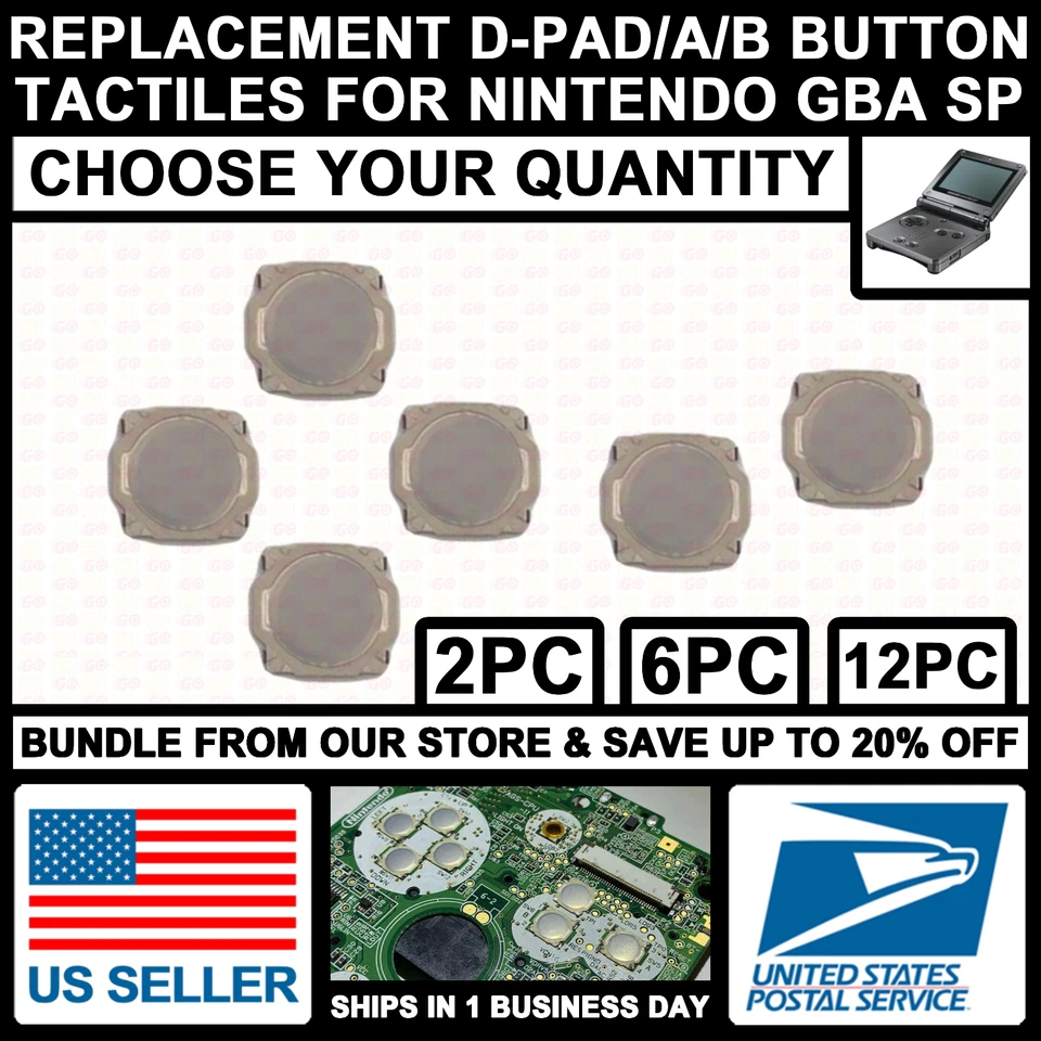 GBA SP DPad A B Button Switch Tactile Replacement D-Pad Gameboy Advance SP - Image 1 of 4
