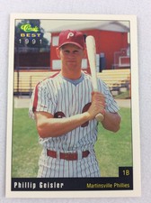 1991 Martinsville Phillies-Classic BEST Minor Lg Baseball Card-Phillip Geisler