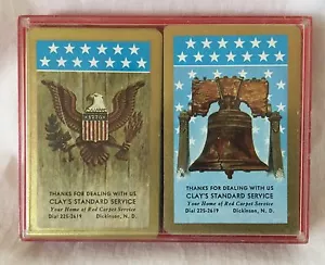 Vintage Redislip Playing Card Double Deck Clay's Service Dickinson N.D. - Bild 1 von 2