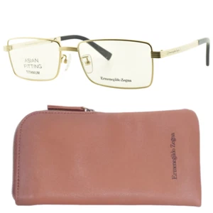 NEW!! ERMENEGLIDO ZEGNA EZ5096 017 Gold Titanium Rectangle Full Rim Mens Frame - Picture 1 of 7