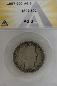 1897   .50 ANACS   AG 3   Barber Half Dollar, Liberty Head Half, 50 Cents - Picture 1 of 2