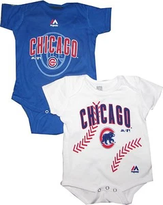 Chicago Cubs 1pc or 2pc Creeper Set Infant Baby Bodysuit Blue & White - Picture 1 of 6