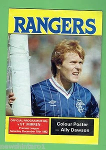#D230. GLASGOW RANGERS FOOTBALL PROGRAM 18th Dec. 1982, ALLY DAWSON CENTRE - Picture 1 of 2