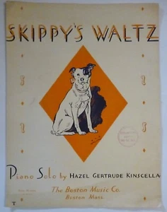 SKIPPY'S WALTZ Sheet Music 1939 piano solo by Hazel Kinscella Dog art by Hauman - Picture 1 of 2