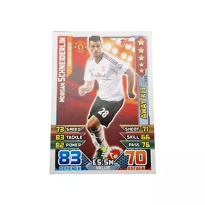 Topps Match Attax Morgan Schneiderlin 430 Away Kit 2015/2016 Manchester United - Picture 1 of 16