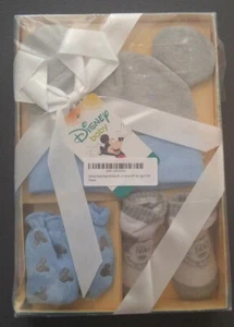 Disney Baby Mickey Mouse Gift Set NB 0-3 mo Hat Scratch Mitts Socks Take Me Home - Picture 1 of 4