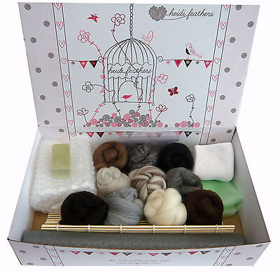 HEIDIFEATHERS ® En Caja De Arranque Húmedo Fieltrar Kit - 'Natural Lana Lana Kit Completo  • 25.27€