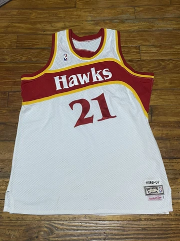 nba hardwood classics jersey wilkins atlanta hawks #21 adult 52 red Cover