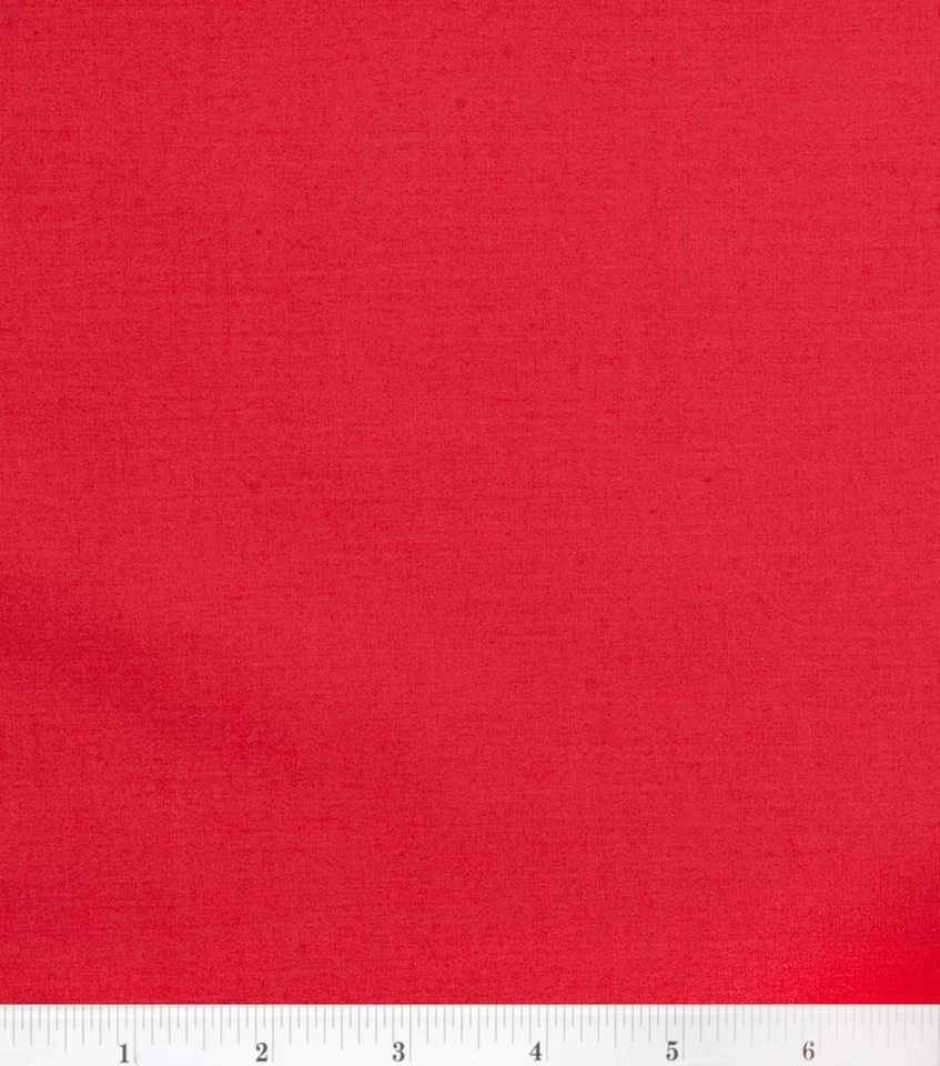 Fabric Symphony Broadcloth Polyester Blend Fabric Solid Classic Red 45" w BTY  - Image 1 of 1