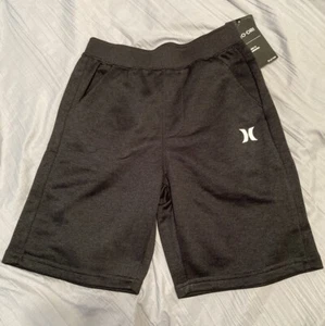 NWT Hurley Boy's Black Heather 4 Way Stretch Pull On Solar shorts sz  S - Picture 1 of 3