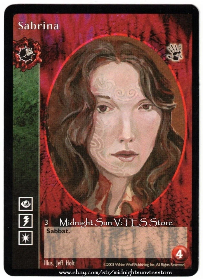 Sabrina Toreador Antitribu Black Hand V:TES VTES Vampire CCG - Image 1 of 1