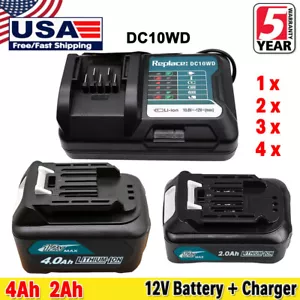 For Makita 12V Battery / Charger MAX 4.0Ah BL1041B 1040B BL1021B BL1020 DC10WD - Picture 1 of 24