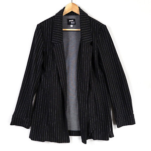 Kut From The Kloth Blazer Jacket Womens Medium Black Pinstripe Knit Open Front