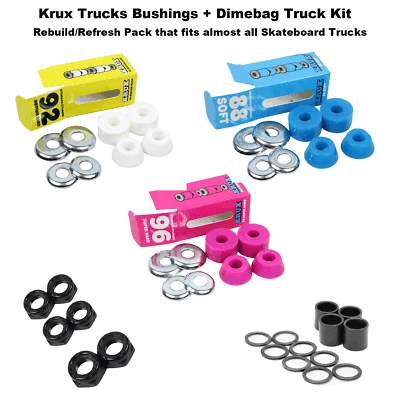 Krux Skateboard Bushings with Dime Bag Axle, Kingpin Nuts and Speed Kit