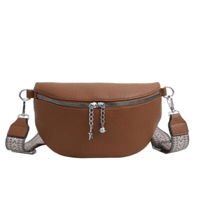 Leather Fanny Pack Crossbody Bag for Women Messenger Bag Sling bag Brown - Image 1 of 4
