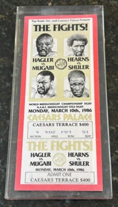 Marvin Hagler vs. Mugabi, Hearns Championship Boxkampf Original Full Ticket - Bild 1 von 5