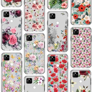 Funda transparente a prueba de golpes floral con flores para teléfono Google Pixel 8 7A 9 Pro 6A 5 - Imagen 1 de 72