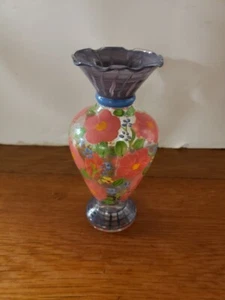 Jarrón pintado a mano vintage Tracy Porter con motivo de flores - Imagen 1 de 4