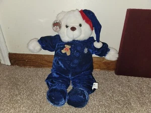 SKM Teddy Bear Plush Christmas Happy Holidays Huggable Vintage Sleigh Pals Rare - Picture 1 of 8