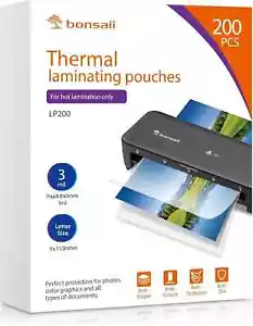 Laminating Sheets, 200 PCS 3mil Thermal Laminating Pouches, 9 x 11.5 inches, Let - Picture 1 of 3