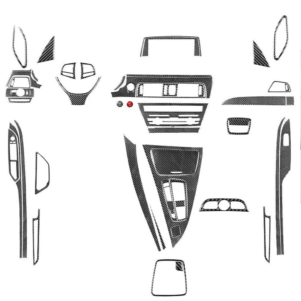 Kits de 60 piezas de molduras interiores completas de fibra de carbono para BMW Serie 6 M6 F12 F13 F06 11-18 Foto 1 de 4