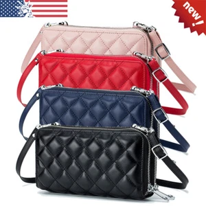 Womens Ladies Leather Phone Purse Crossbody Handbag Wallet Small Shoulder Bag - Picture 1 of 12