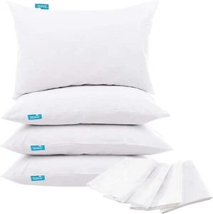 Waterproof Pillow Covers Zippered Pillowcases Set of 4 Pillow Protector 20"x26" - Picture 1 of 7