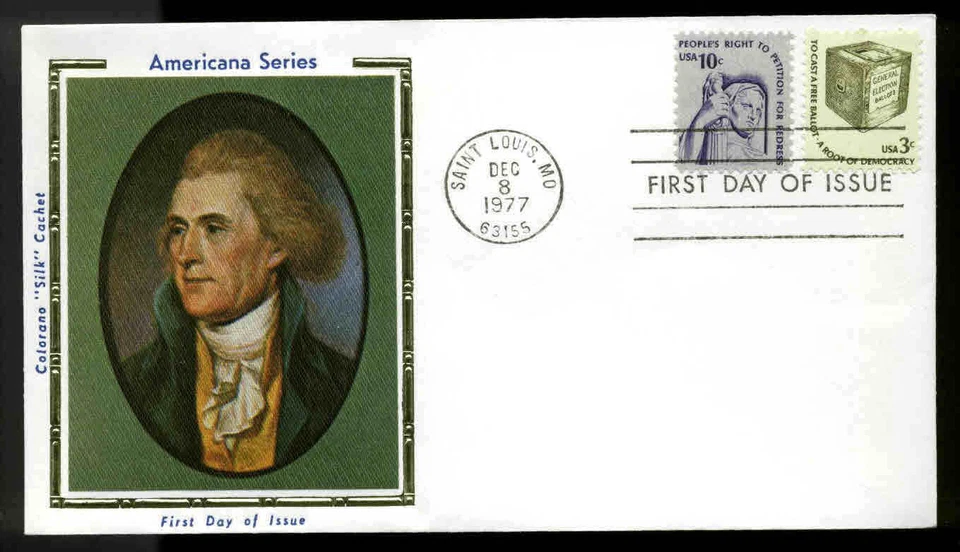 1584 3c AMERICANA FDC SAINT LOUIS, MO  COLORANO "SILK" CACHET  - Image 1 of 1