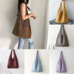 Shoulder Bags Large Capacity Womens Hollow Woven Summer Braid Handbags Vintage - Picture 1 of 27